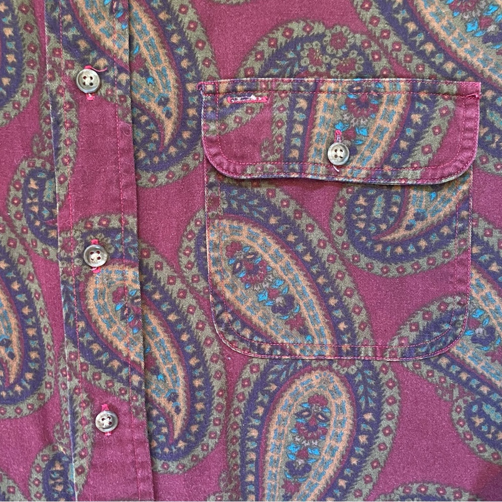 Vintage Chaps Ralph Lauren Frontier Shirt Button Down Long Sleeve Paisley M - Picture 3 of 7